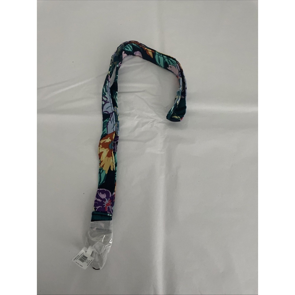 Vera Bradley Happy Blooms Wide Lanyard Floral Cotton ID Key Holder 26737-V46 NWT